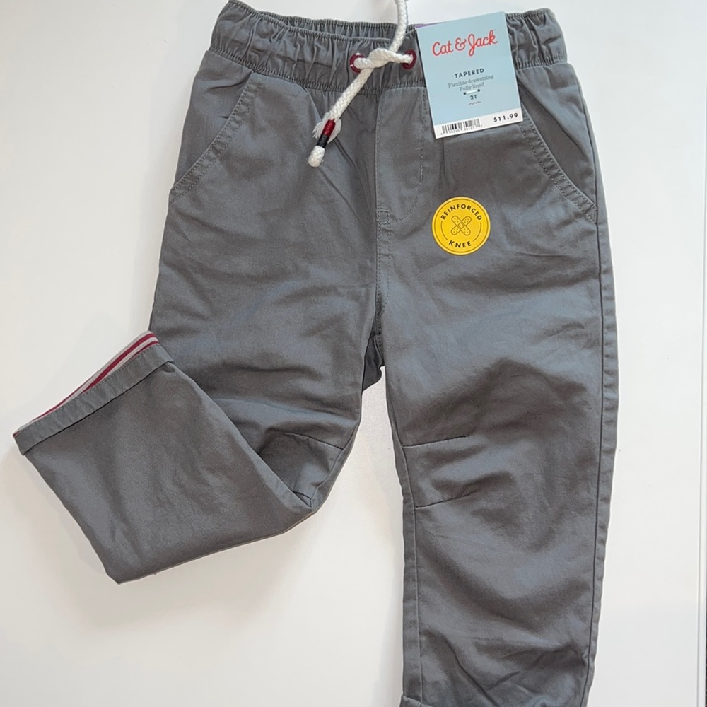Toddler Cat & Jack Lined Pants {Tapered, Grey} 2T